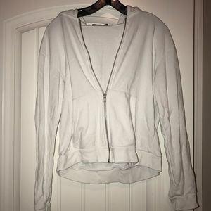 Brandy Melville white zip up